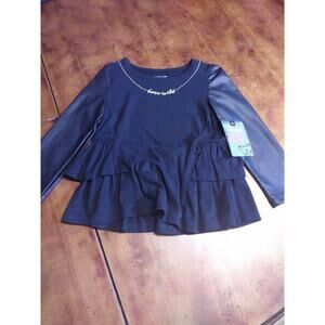 Koala Kids Rock Baby Girl Long Sleeve, black Blouse costume Size 5T